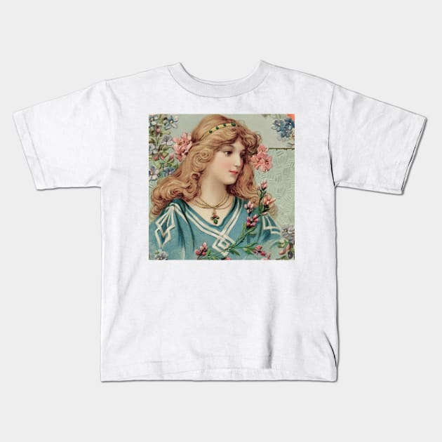 Victorian woman classic painting vintage Kids T-Shirt by SpaceWiz95